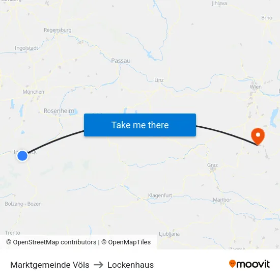 Marktgemeinde Völs to Lockenhaus map