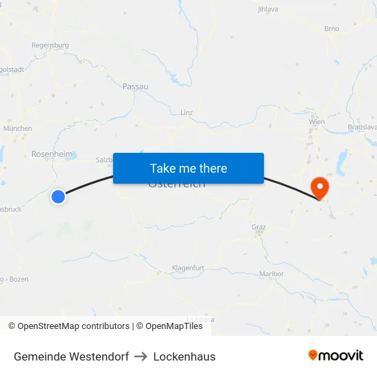 Gemeinde Westendorf to Lockenhaus map