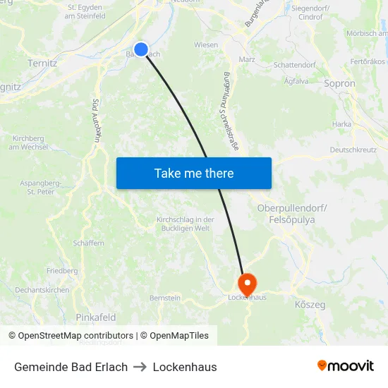 Gemeinde Bad Erlach to Lockenhaus map