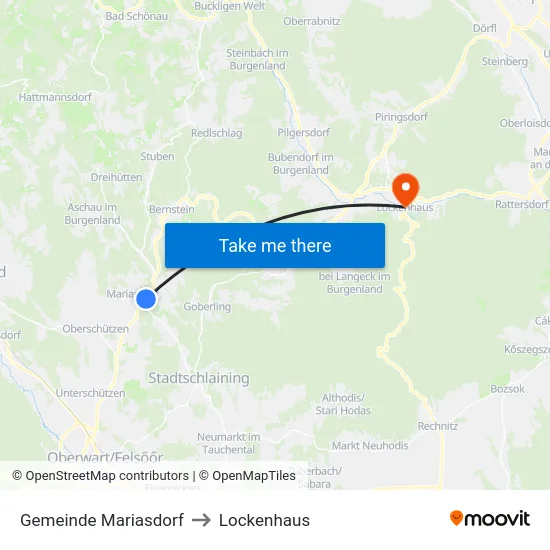 Gemeinde Mariasdorf to Lockenhaus map