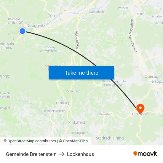 Gemeinde Breitenstein to Lockenhaus map
