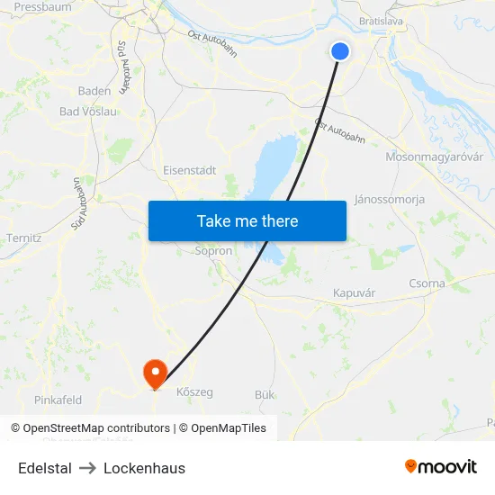 Edelstal to Lockenhaus map