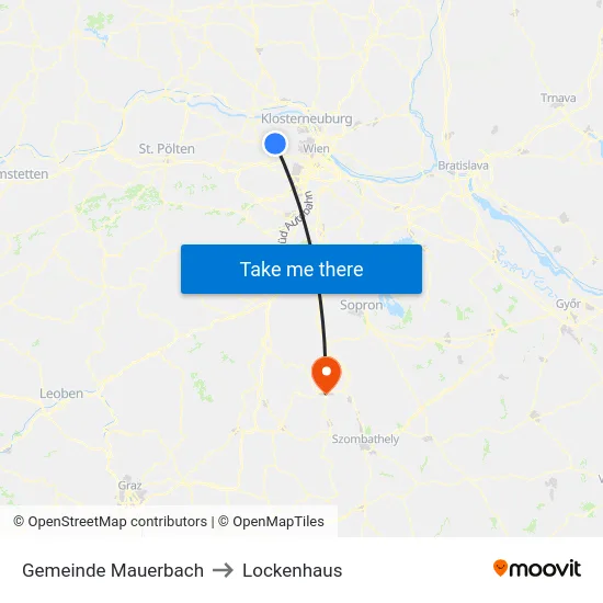 Gemeinde Mauerbach to Lockenhaus map