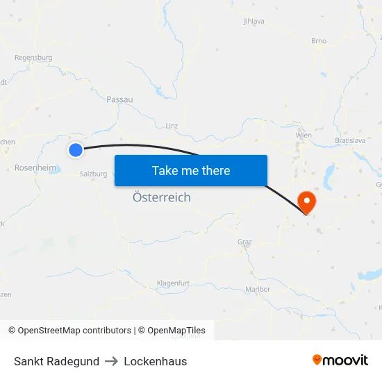 Sankt Radegund to Lockenhaus map