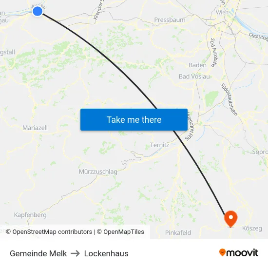 Gemeinde Melk to Lockenhaus map