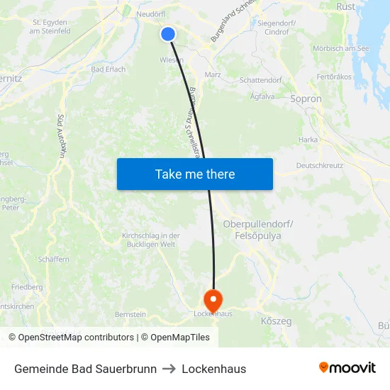 Gemeinde Bad Sauerbrunn to Lockenhaus map