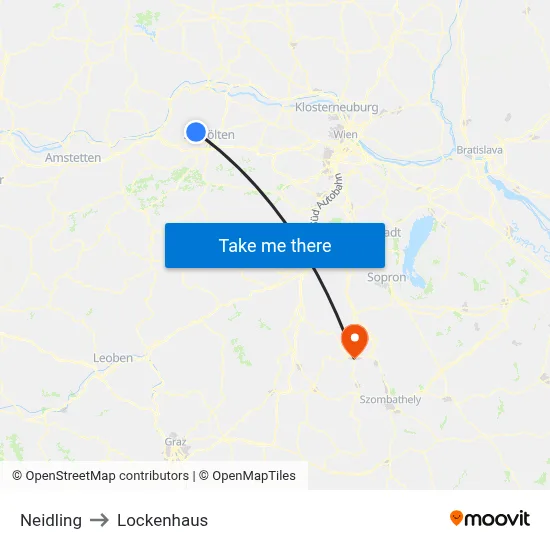 Neidling to Lockenhaus map