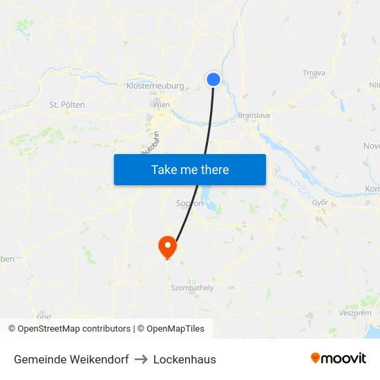 Gemeinde Weikendorf to Lockenhaus map