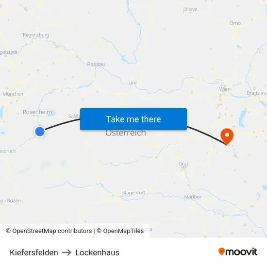 Kiefersfelden to Lockenhaus map