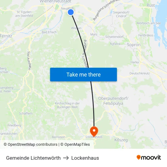 Gemeinde Lichtenwörth to Lockenhaus map