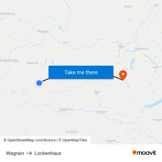Wagrain to Lockenhaus map
