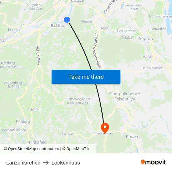 Lanzenkirchen to Lockenhaus map