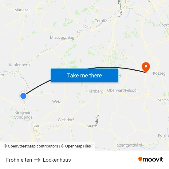 Frohnleiten to Lockenhaus map