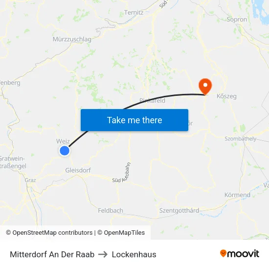 Mitterdorf An Der Raab to Lockenhaus map
