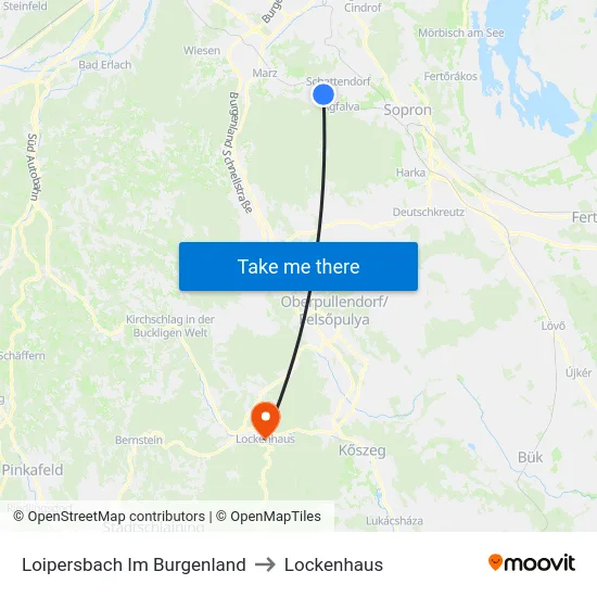 Loipersbach Im Burgenland to Lockenhaus map