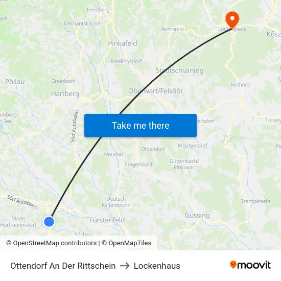 Ottendorf An Der Rittschein to Lockenhaus map