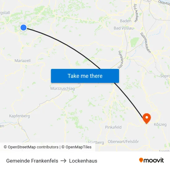 Gemeinde Frankenfels to Lockenhaus map