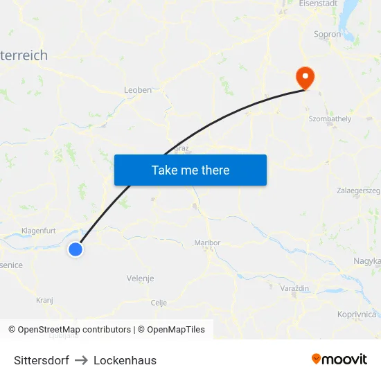Sittersdorf to Lockenhaus map