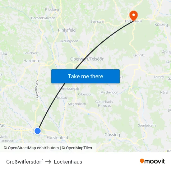 Großwilfersdorf to Lockenhaus map