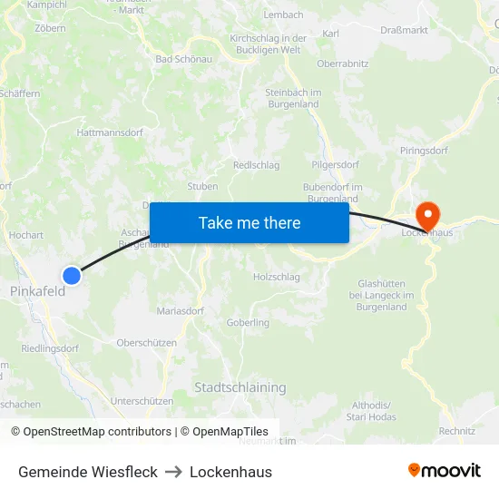 Gemeinde Wiesfleck to Lockenhaus map