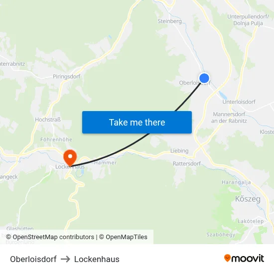 Oberloisdorf to Lockenhaus map
