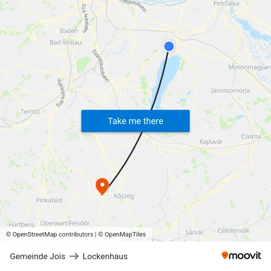 Gemeinde Jois to Lockenhaus map
