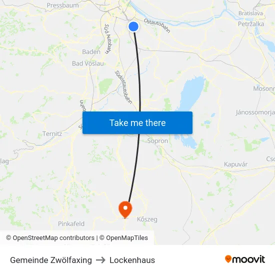 Gemeinde Zwölfaxing to Lockenhaus map