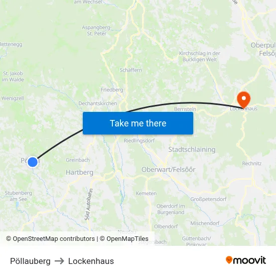 Pöllauberg to Lockenhaus map