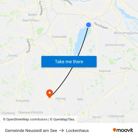 Gemeinde Neusiedl am See to Lockenhaus map