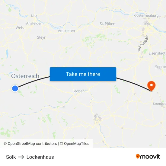 Sölk to Lockenhaus map