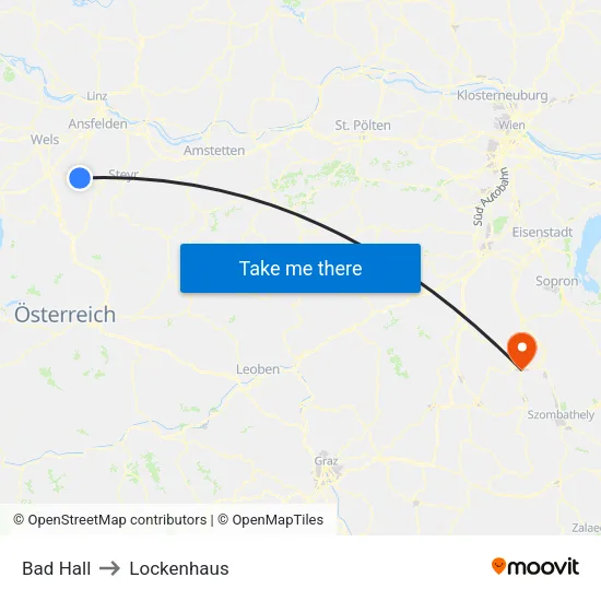 Bad Hall to Lockenhaus map