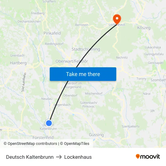Deutsch Kaltenbrunn to Lockenhaus map