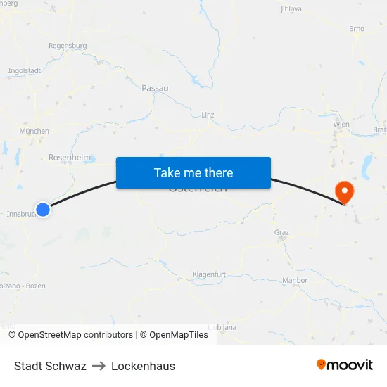 Stadt Schwaz to Lockenhaus map