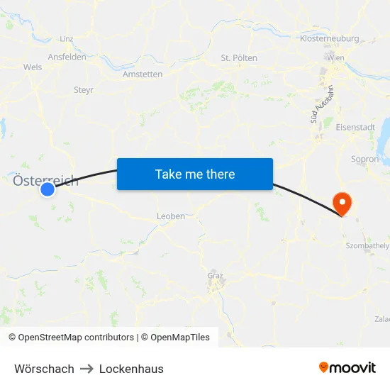 Wörschach to Lockenhaus map