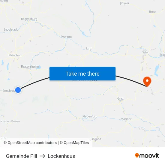 Gemeinde Pill to Lockenhaus map