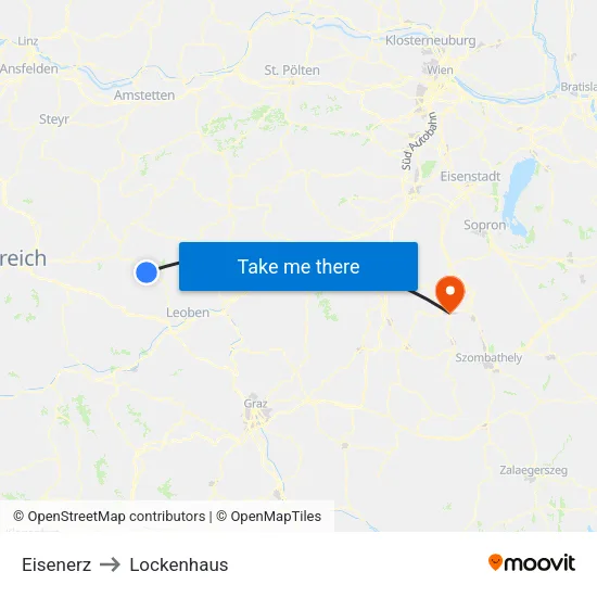 Eisenerz to Lockenhaus map
