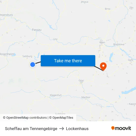 Scheffau am Tennengebirge to Lockenhaus map