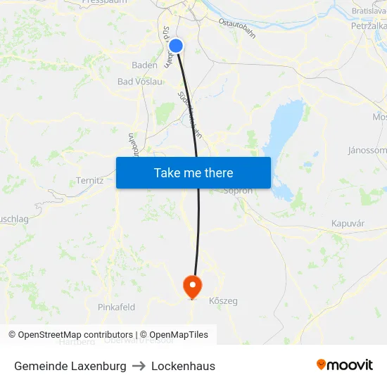 Gemeinde Laxenburg to Lockenhaus map