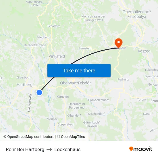 Rohr Bei Hartberg to Lockenhaus map