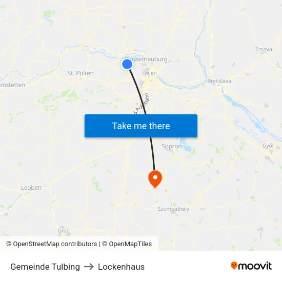 Gemeinde Tulbing to Lockenhaus map