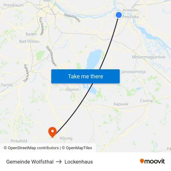Gemeinde Wolfsthal to Lockenhaus map
