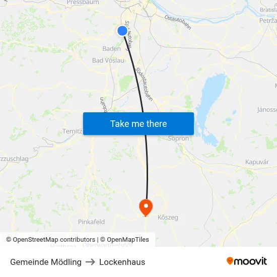 Gemeinde Mödling to Lockenhaus map