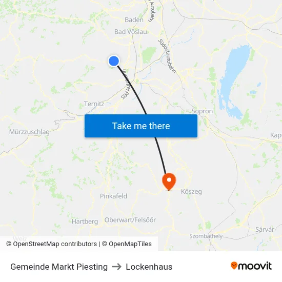 Gemeinde Markt Piesting to Lockenhaus map