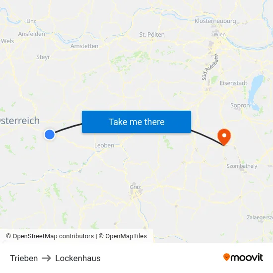 Trieben to Lockenhaus map