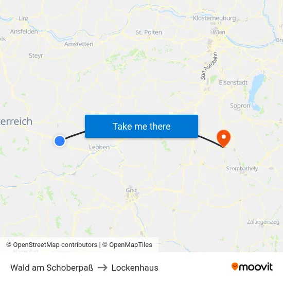 Wald am Schoberpaß to Lockenhaus map