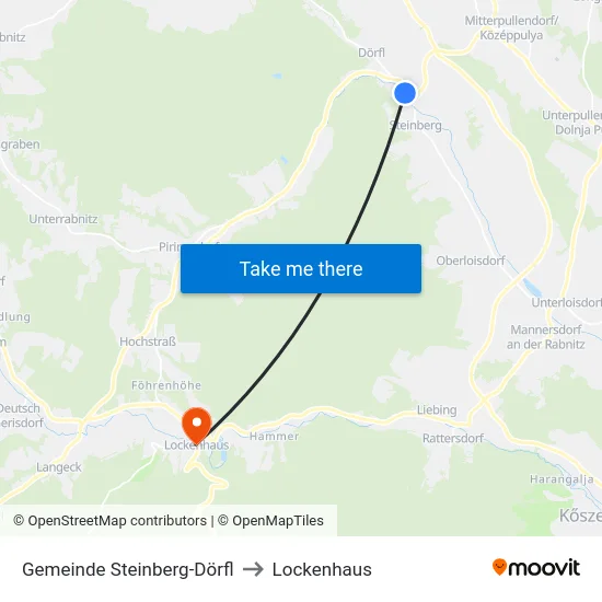 Gemeinde Steinberg-Dörfl to Lockenhaus map