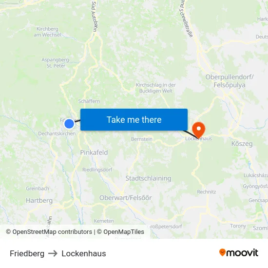 Friedberg to Lockenhaus map