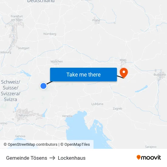 Gemeinde Tösens to Lockenhaus map