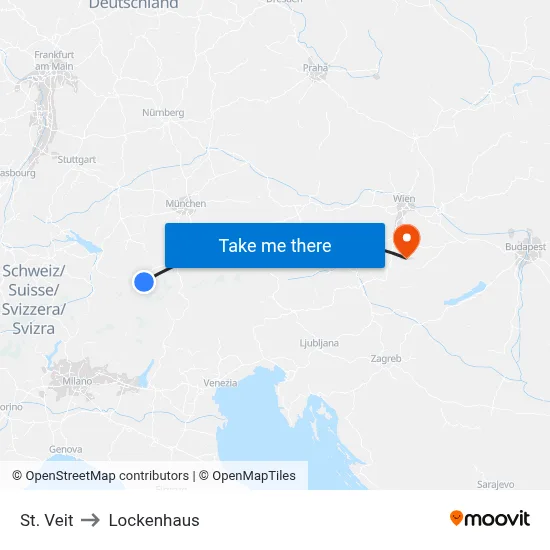 St. Veit to Lockenhaus map