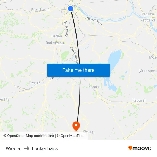 Wieden to Lockenhaus map